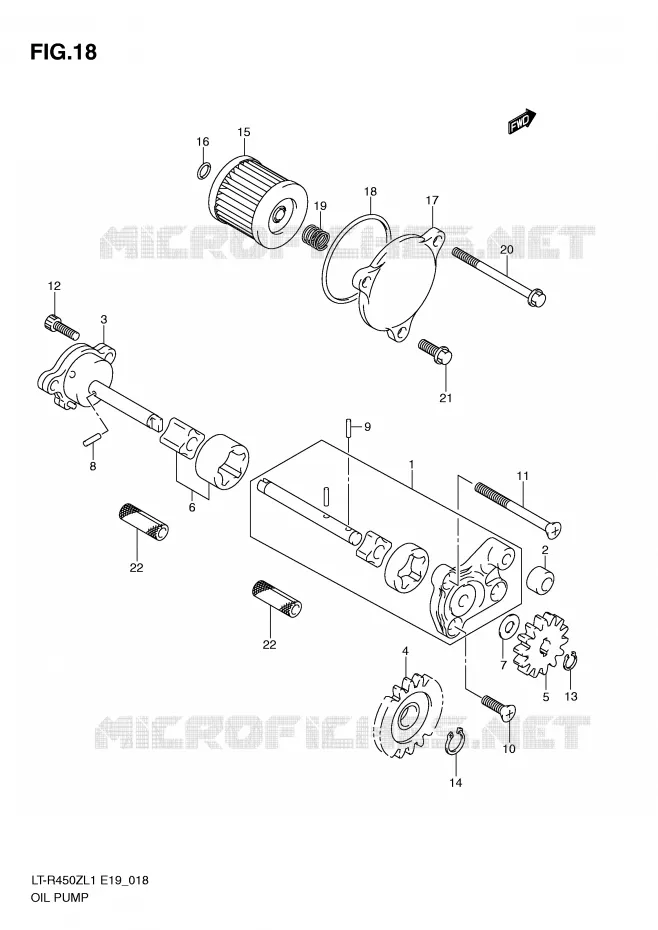 OIL PUMP Suzuki QUAD 450 QUADRACER 2011  LT-R450L1(E19)