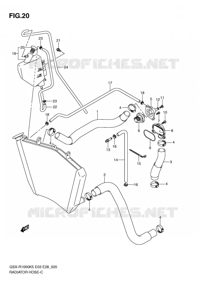 RADIATOR HOSE - EXPANSION TANK Suzuki MOTO 1000 GSX-R 2006  GSX-R1000 K6 (E03)