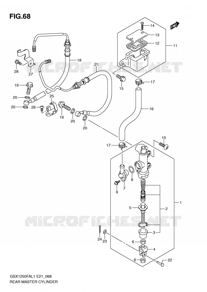 REAR BRAKE MASTER CYLINDER Suzuki MOTO 1250 GSX-F 2012  GSX1250FAL1(E21)