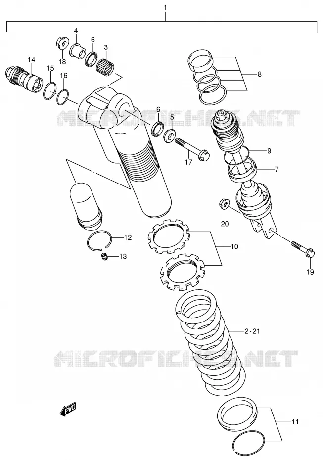 REAR SHOCK ABSORBER Suzuki MOTO 125 RM 2002  RM125 K2 (E02,E04,E24)