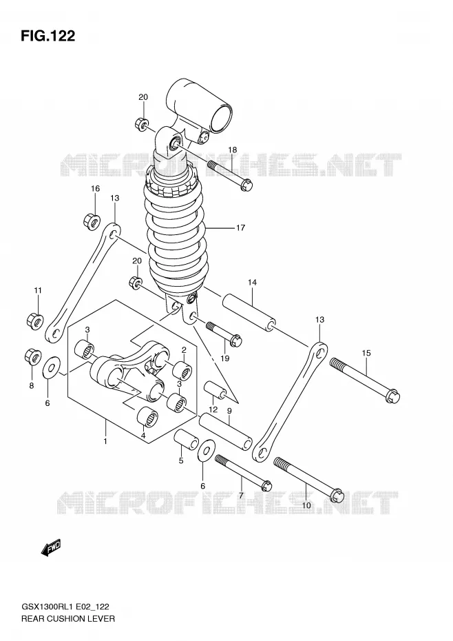 SHOCK ABSORBER LINKAGE (GSX1300RL1 E2) Suzuki MOTO 1300 HAYABUSA 2011  GSX1300RL1(E2)