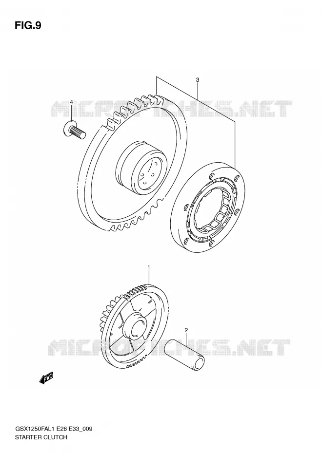 STARTER MOTOR CLUTCH Suzuki MOTO 1250 GSX-F 2011  GSX1250FAL1(E28)