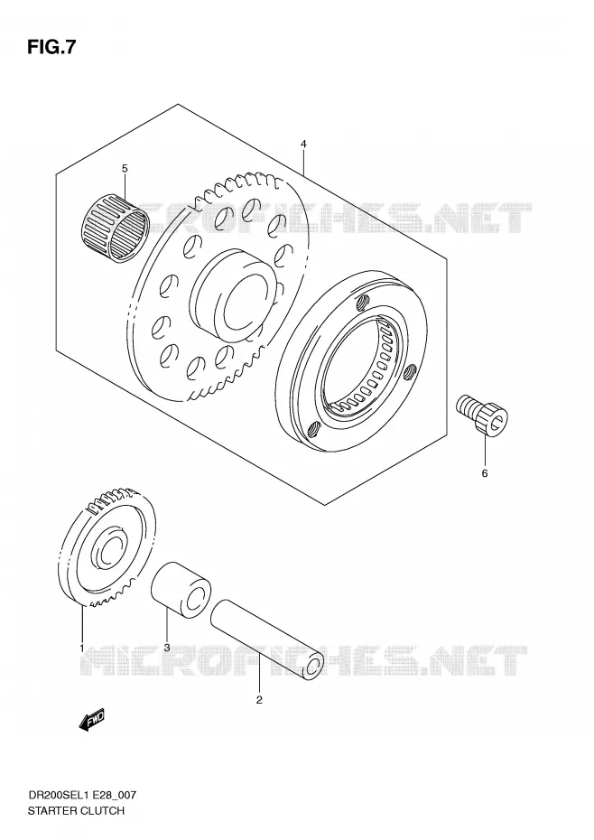 STARTER MOTOR CLUTCH Suzuki MOTO 200 DR 2011  DR200SEL1(E28)