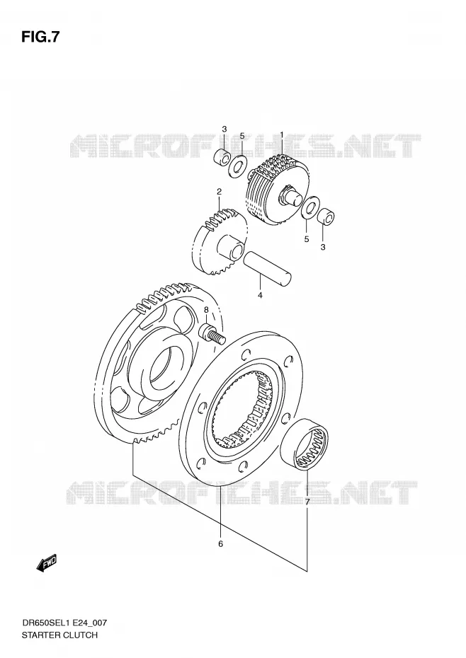 STARTER MOTOR CLUTCH Suzuki MOTO 650 DR 2011  DR650SE L1(E24)