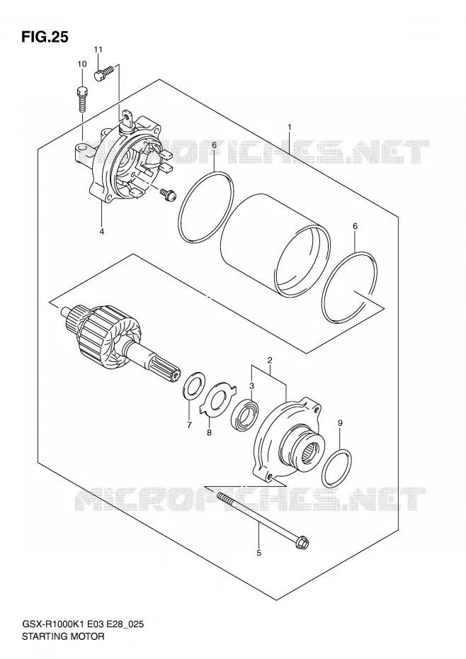 STARTER MOTOR Suzuki MOTO 1000 GSX-R 2002  GSX-R1000K2(E3/E28)