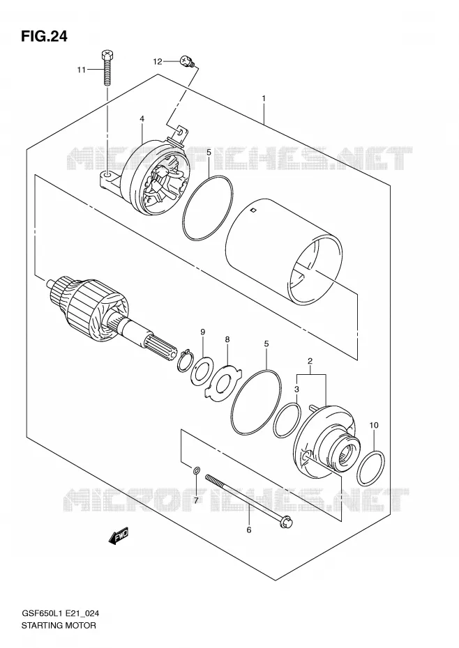 STARTER MOTOR Suzuki MOTO 650 BANDIT 2011  GSF650L1(E21)