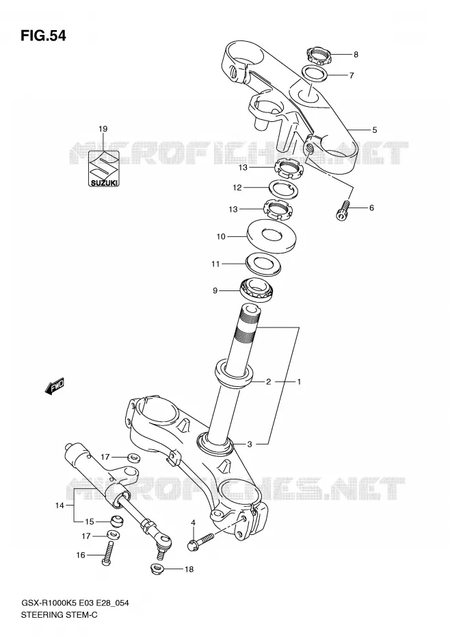 STEERING COLUMN Suzuki MOTO 1000 GSX-R 2006  GSX-R1000 K6 (E28)