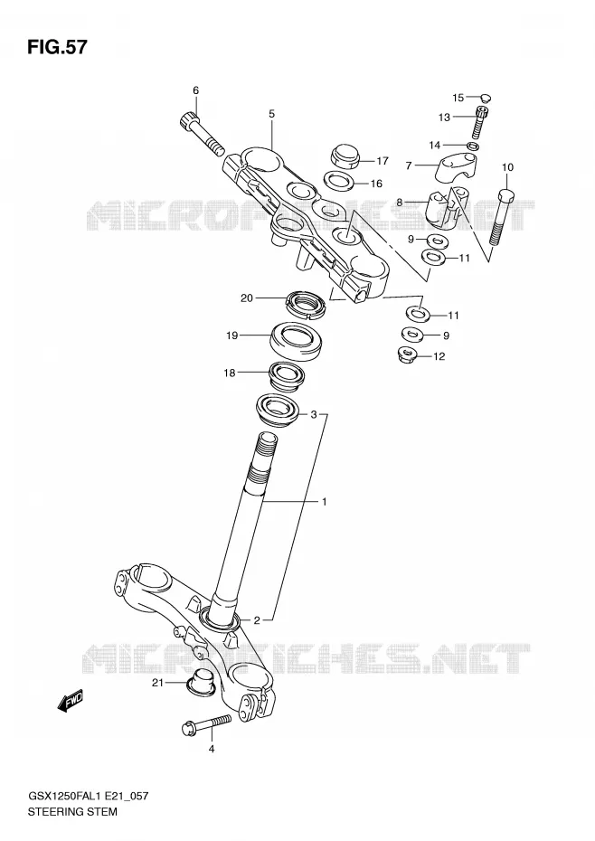 STEERING COLUMN Suzuki MOTO 1250 GSX-F 2011  GSX1250FAL1(E21)