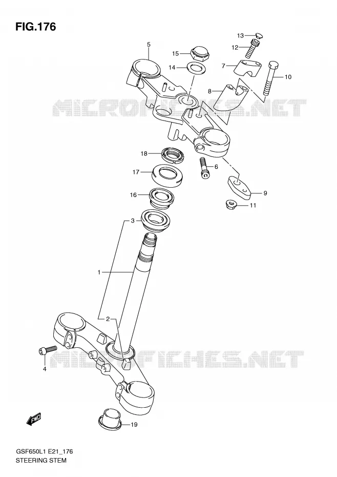 STEERING COLUMN Suzuki MOTO 650 BANDIT 2011  GSF650L1(E21)