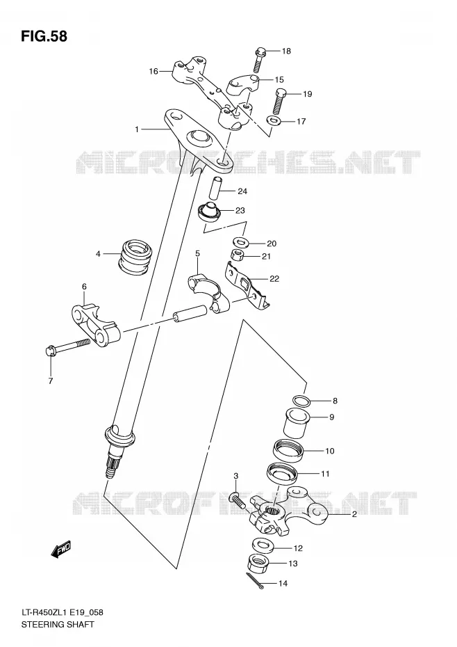 STEERING COLUMN Suzuki QUAD 450 QUADRACER 2011  LT-R450L1(E19)