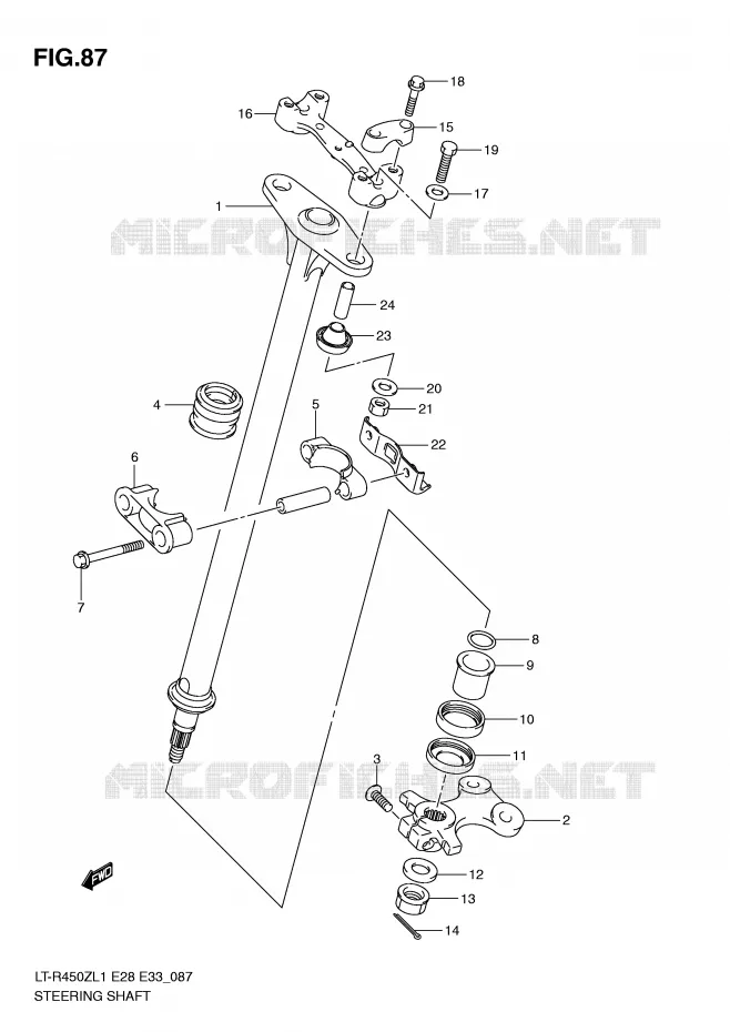 STEERING COLUMN Suzuki QUAD 450 QUADRACER 2011  LT-R450ZL1(E28/E33)