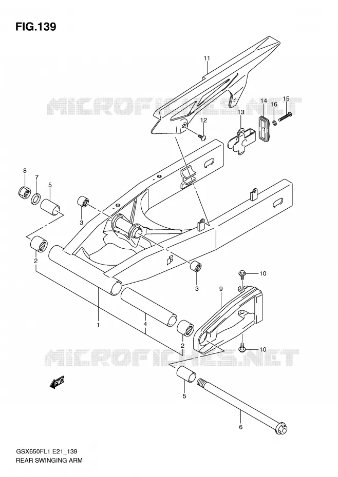 SWINGARM Suzuki MOTO 650 GSX-F 2011  GSX650FAL1(E21)