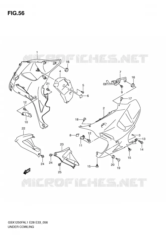 UNDER COWLING (GSX1250FAL1 E33) Suzuki MOTO 1250 GSX-F 2011  GSX1250FAL1(E28)