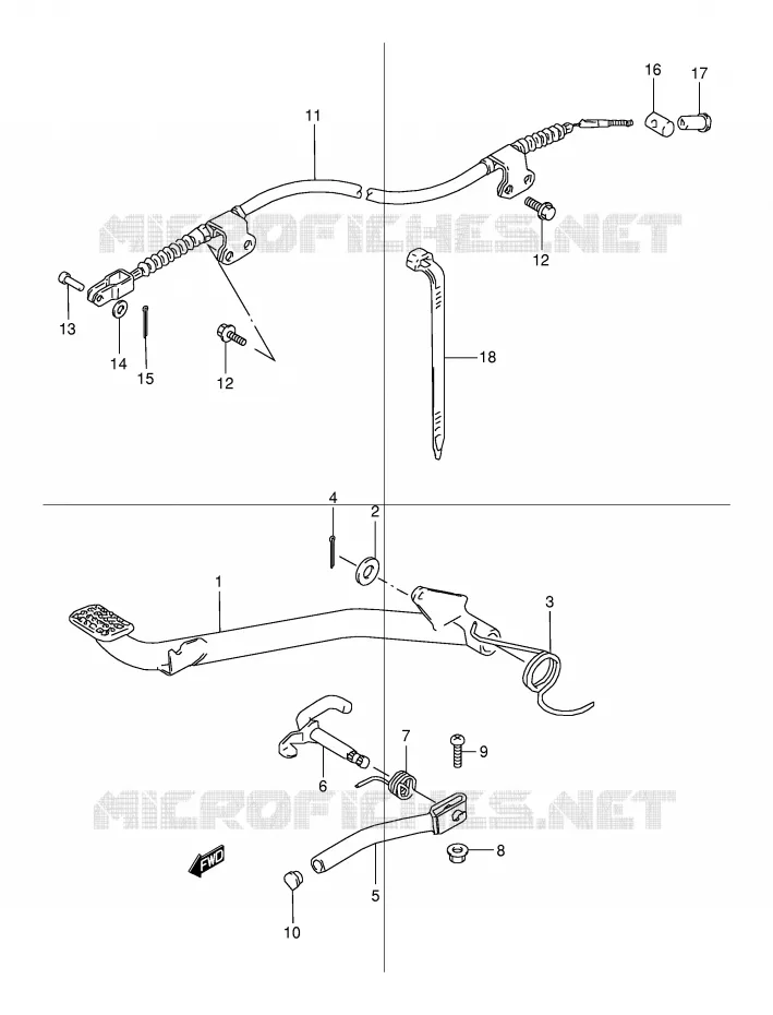 BRAKE PEDAL Suzuki QUAD 80 QUADSPORT 1998  LT80W(P1)