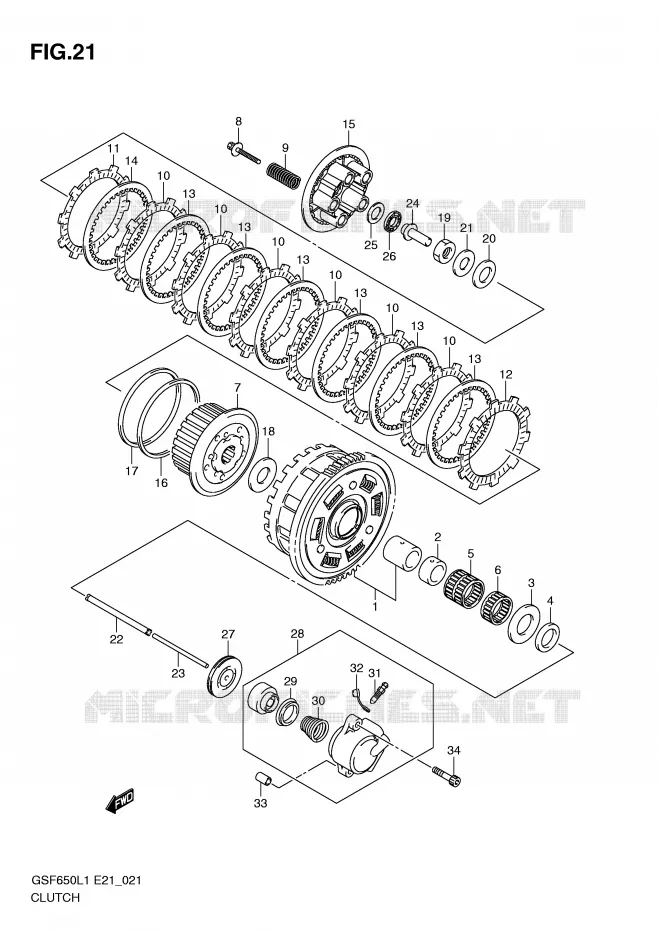 CLUTCH Suzuki MOTO 650 BANDIT 2011  GSF650SL1(E21)