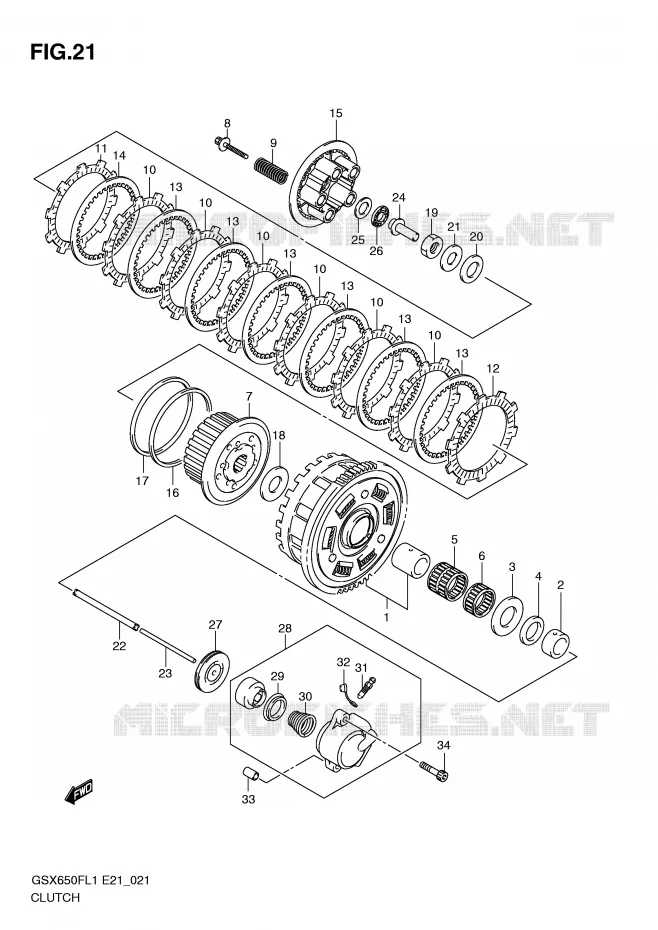 CLUTCH Suzuki MOTO 650 GSX-F 2011  GSX650FUL1(E21)