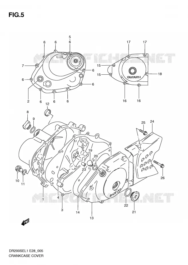 CRANKCASE COVER Suzuki MOTO 200 DR 2011  DR200SEL1(E28)