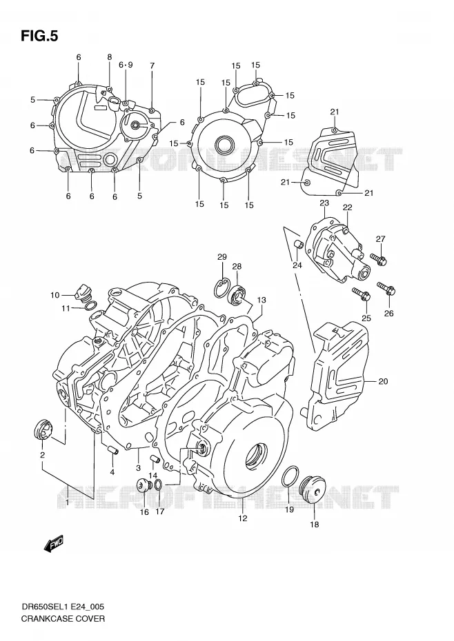 CRANKCASE COVER Suzuki MOTO 650 DR 2011  DR650SE L1(E24)