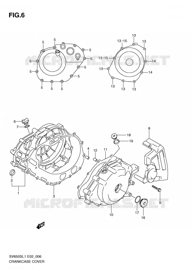 CRANKCASE COVER Suzuki MOTO 650 SV 2011  SV650SAL1(E2)