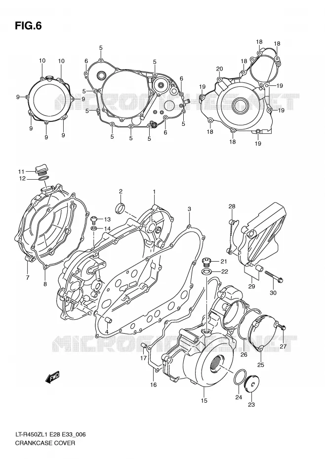CRANKCASE COVER Suzuki QUAD 450 QUADRACER 2011  LT-R450ZL1(E28/E33)
