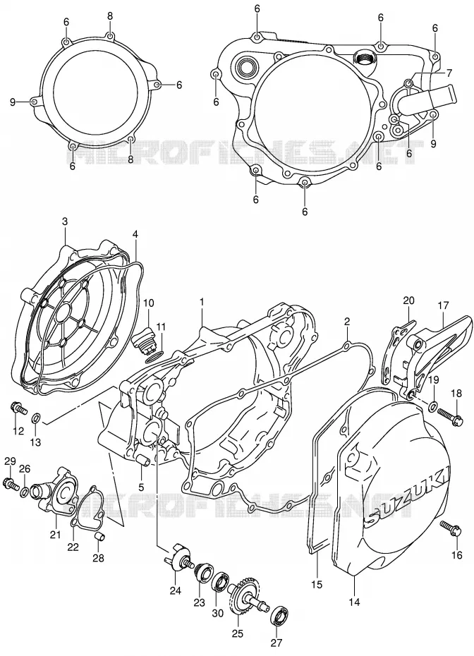 CRANKCASE COVER-WATER PUMP Suzuki MOTO 125 RM 2002  RM125K2(E2)