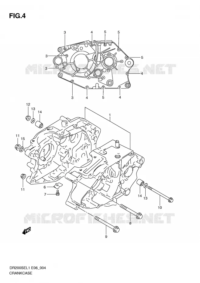 CRANKCASE Suzuki MOTO 200 DR 2011  DR200SEL1(E6)
