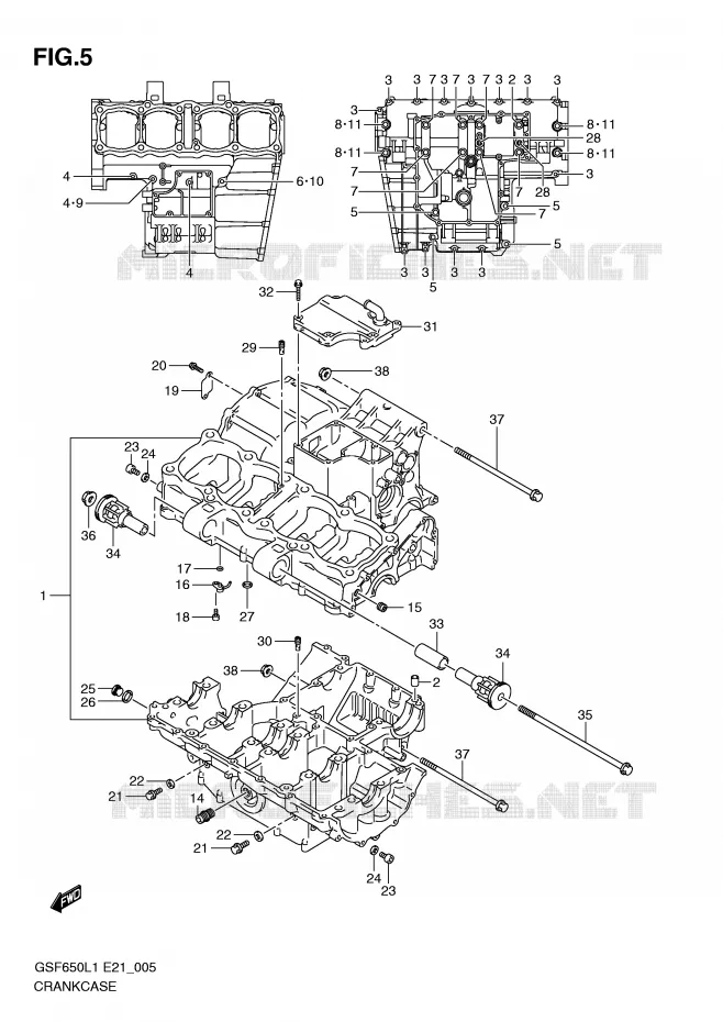 CRANKCASE Suzuki MOTO 650 BANDIT 2011  GSF650SAL1(E21)