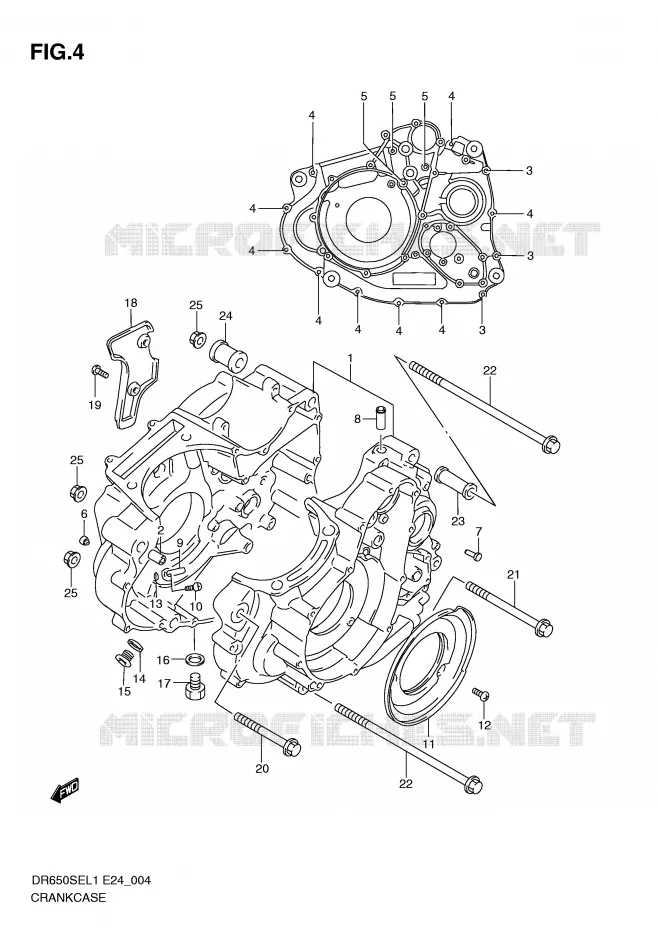 CRANKCASE Suzuki MOTO 650 DR 2011  DR650SE L1(E24)