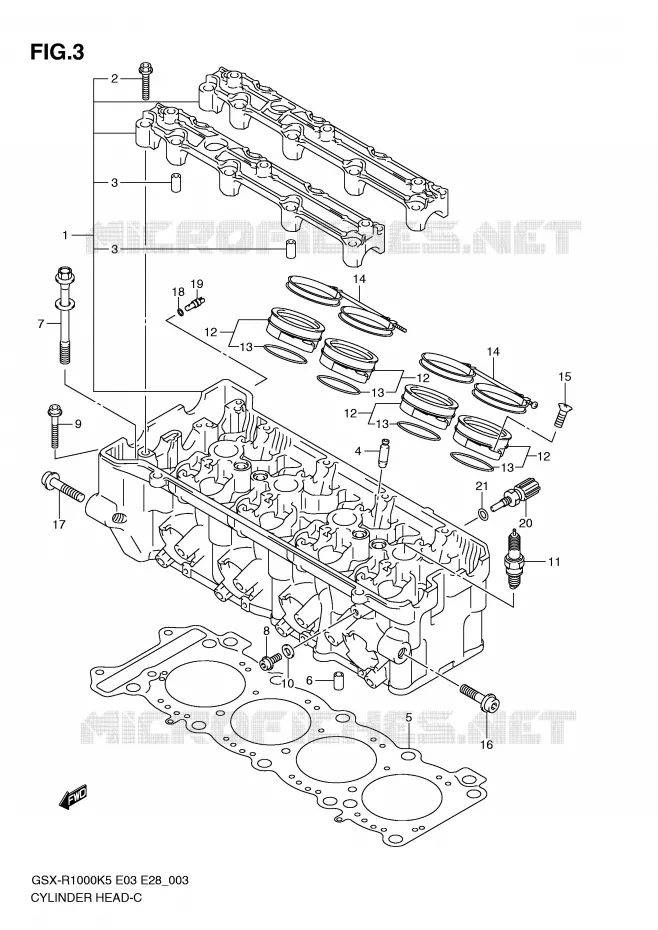 CYLINDER HEAD Suzuki MOTO 1000 GSX-R 2006  GSX-R1000 K6 (E28)