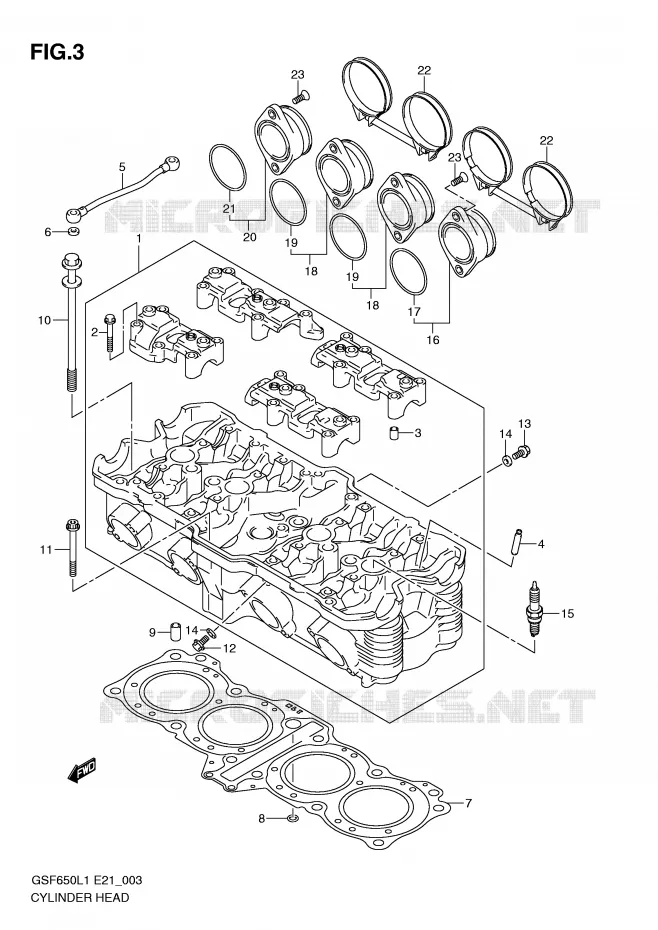 CYLINDER HEAD Suzuki MOTO 650 BANDIT 2011  GSF650SL1(E21)