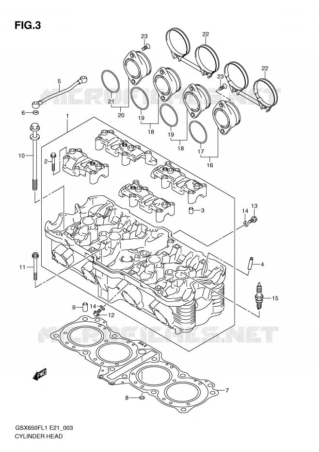 CYLINDER HEAD Suzuki MOTO 650 GSX-F 2011  GSX650FAL1(E21)
