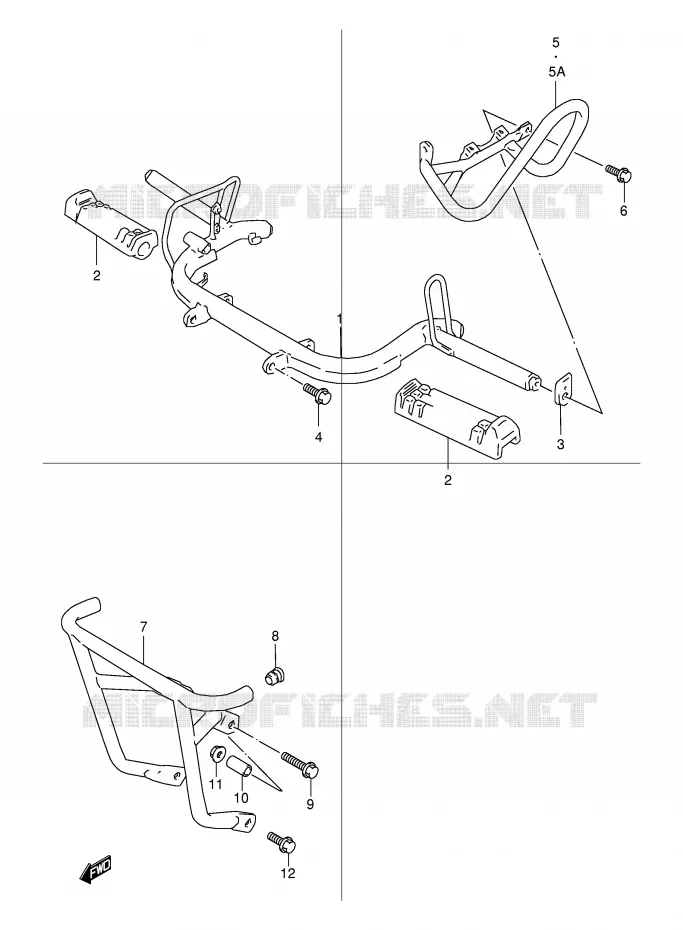 FOOTREST Suzuki QUAD 80 QUADSPORT 1997  LT80V(P1)