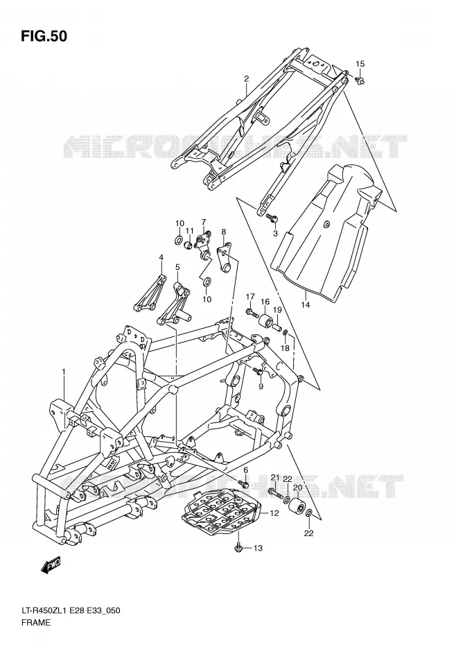FRAME (LT-R450L1 E33) Suzuki QUAD 450 QUADRACER 2011  LT-R450ZL1(E28/E33)