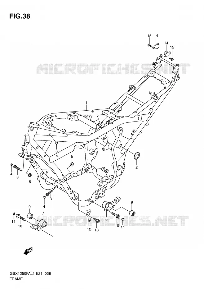 FRAME Suzuki MOTO 1250 GSX-F 2012  GSX1250FAL1(E21)