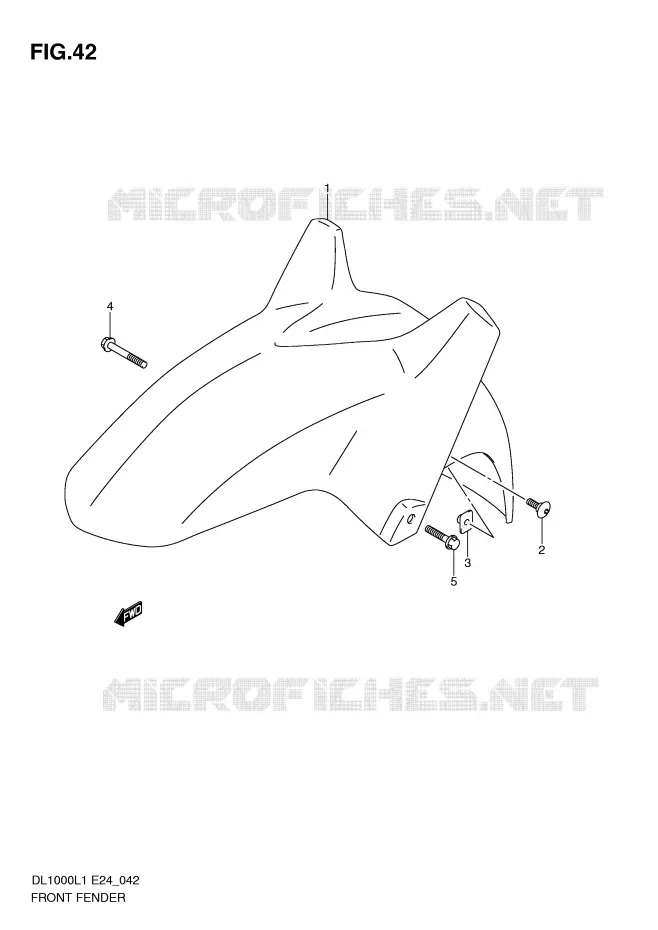 FRONT FENDER Suzuki MOTO 1000 V-STROM 2011  DL1000L1(E24)