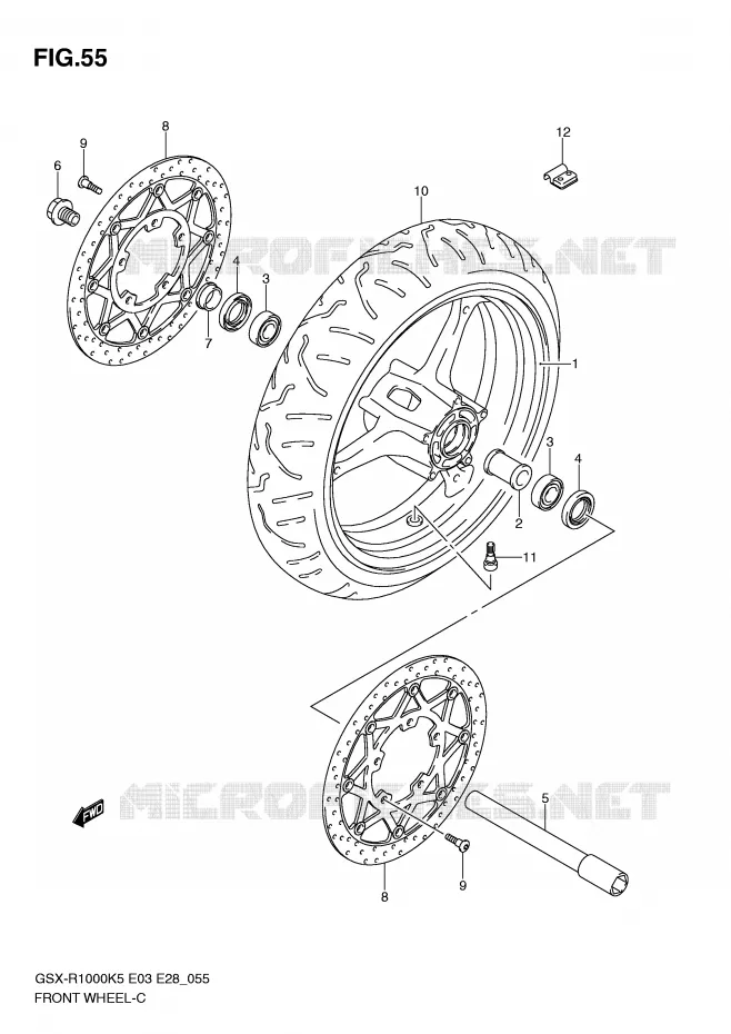 FRONT WHEEL Suzuki MOTO 1000 GSX-R 2006  GSX-R1000 K6(E33)