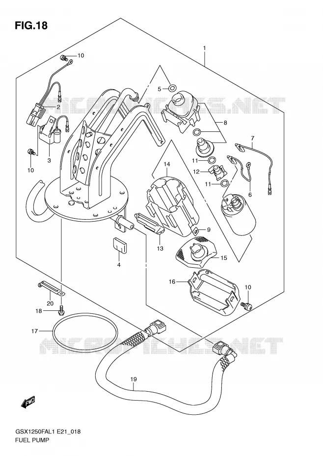 FUEL PUMP Suzuki MOTO 1250 GSX-F 2012  GSX1250FAL1(E21)