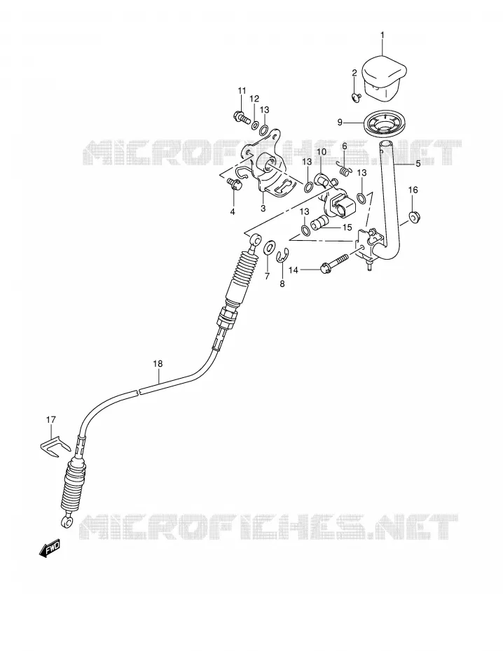 GEAR LEVER (MODEL K1/K2) Suzuki QUAD 500 QUADMASTER 2000  LT-F500FY(E24)