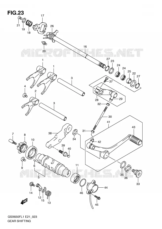 GEAR SHIFTING ASSY Suzuki MOTO 650 GSX-F 2011  GSX650FUL1(E21)