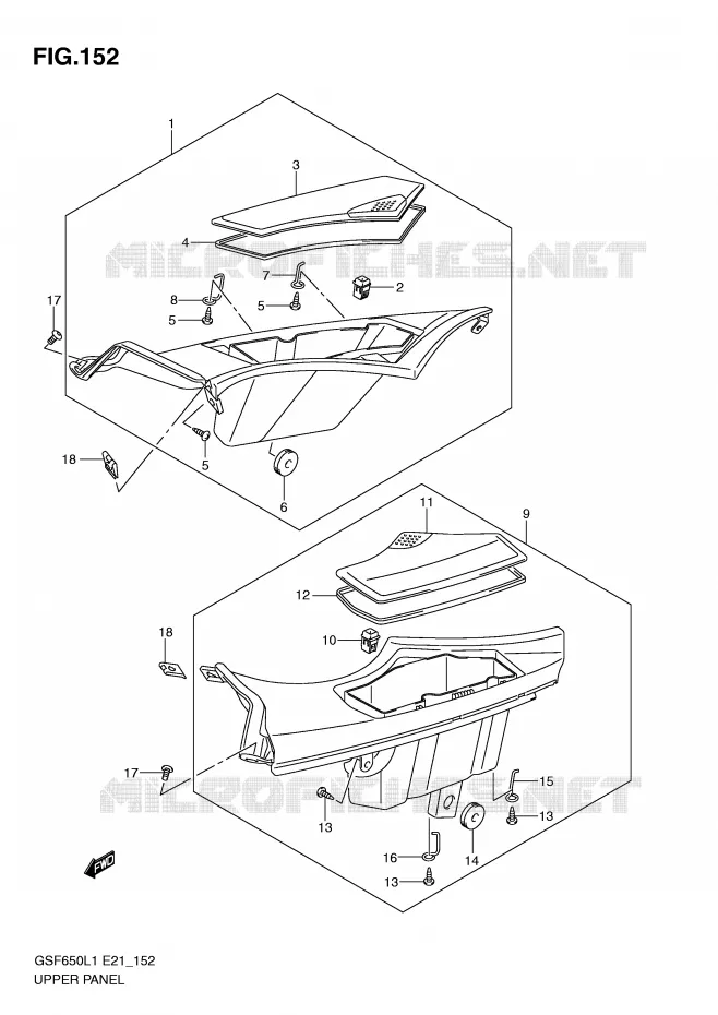 GLOVE BOX (GSF650SUL1 E21) Suzuki MOTO 650 BANDIT 2011  GSF650SAL1(E21)