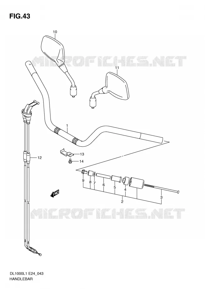 HANDLEBAR Suzuki MOTO 1000 V-STROM 2011  DL1000L1(E24)