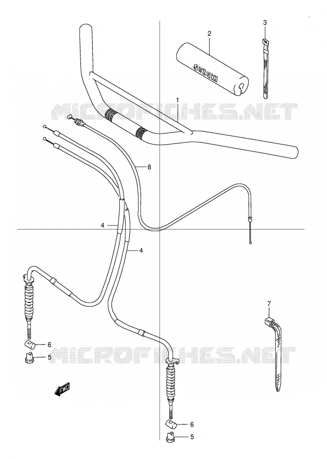 HANDLEBAR Suzuki QUAD 80 QUADSPORT 1999  LT80X(P1)
