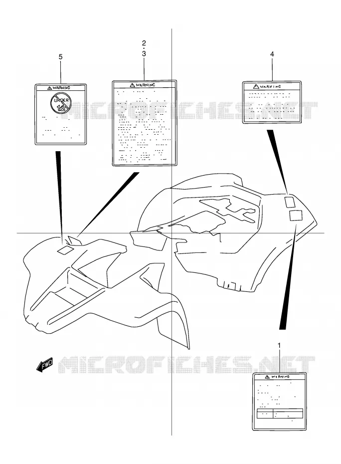 LABEL (MODEL T/V/W) Suzuki QUAD 80 QUADSPORT 1999  LT80X(P1)