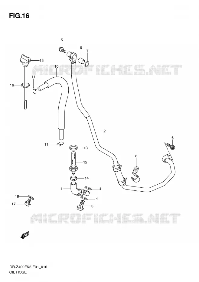 OIL HOSE Suzuki MOTO 400 DR-Z 2007  DR-Z400EK7(E1)