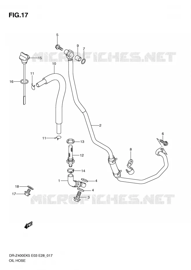 OIL HOSE Suzuki MOTO 400 DR-Z 2007  DR-Z400EK7(E3/E28)