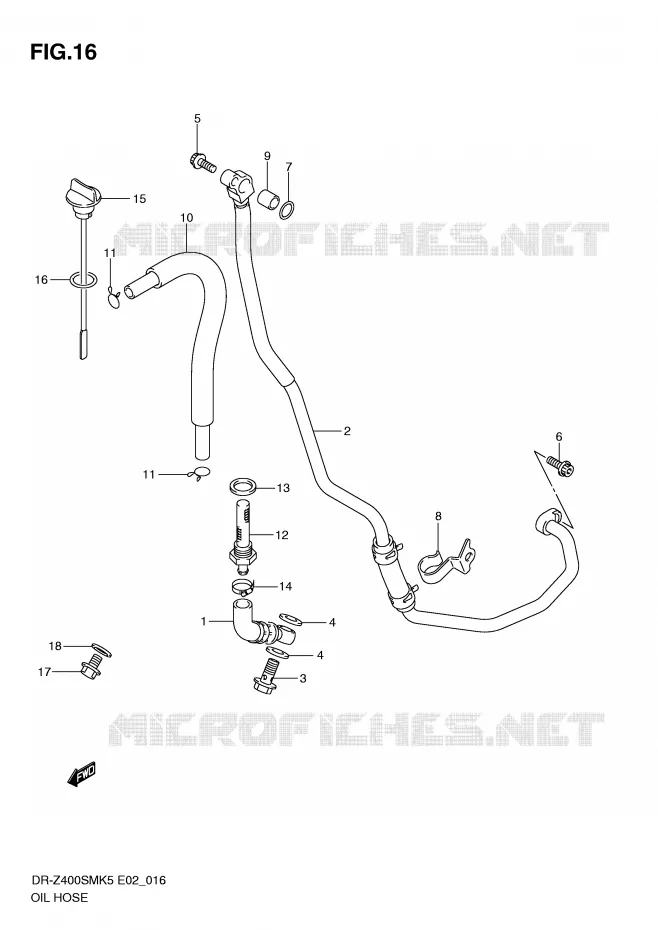 OIL HOSE Suzuki MOTO 400 DR-Z 2007  DR-Z400SMK7(E2)