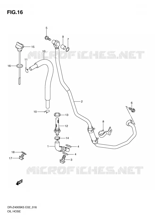 OIL HOSE Suzuki MOTO 400 DR-Z 2008  DR-Z400SK8(E2)
