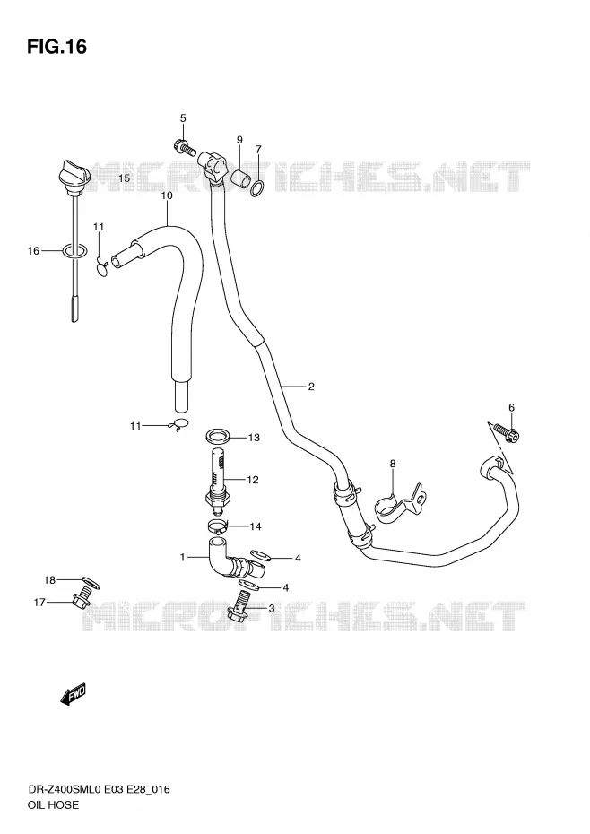 OIL HOSE Suzuki MOTO 400 DR-Z 2010  DR-Z400SML0(E3/E28)
