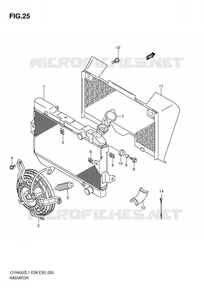 RADIATOR Suzuki QUAD 450 QUADRACER 2011  LT-R450L1(E28/E33)