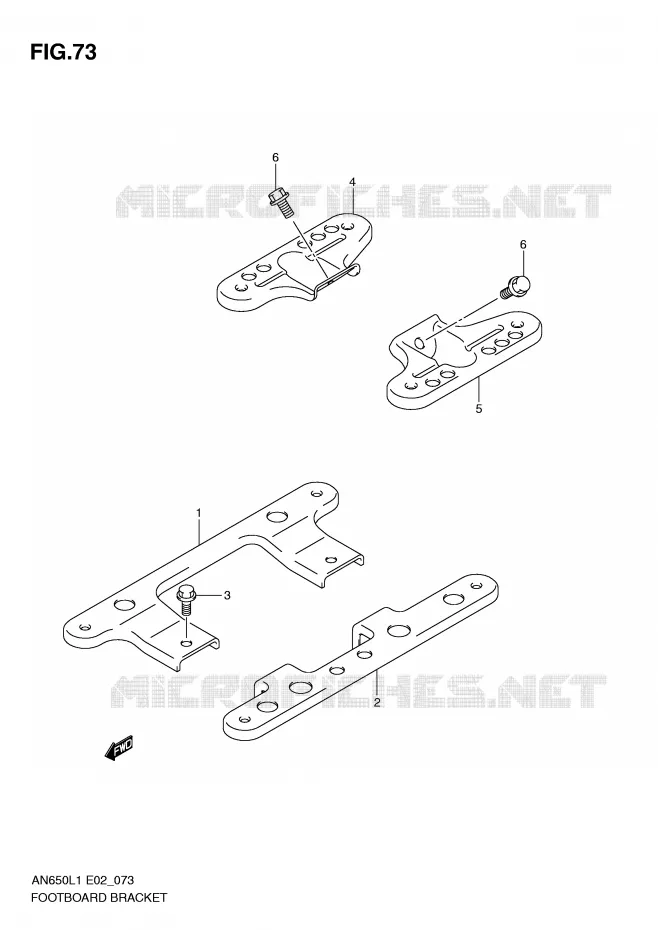REAR FOOTRESTS Suzuki SCOOTER 650 BURGMAN 2011  AN650AL1(E2)